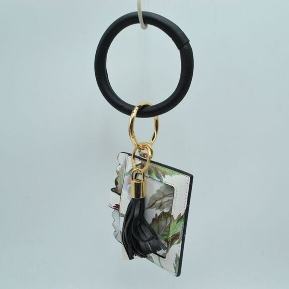 Wristlet Credit Card Holder with Tassel and Key Ring Bracelet/Bangle - Picture 3 of 3